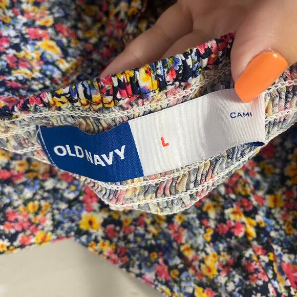 Old Navy Ditsy Floral Multicolor Tie Strap Cami Sundress with Pockets Sz L - Picture 8 of 12